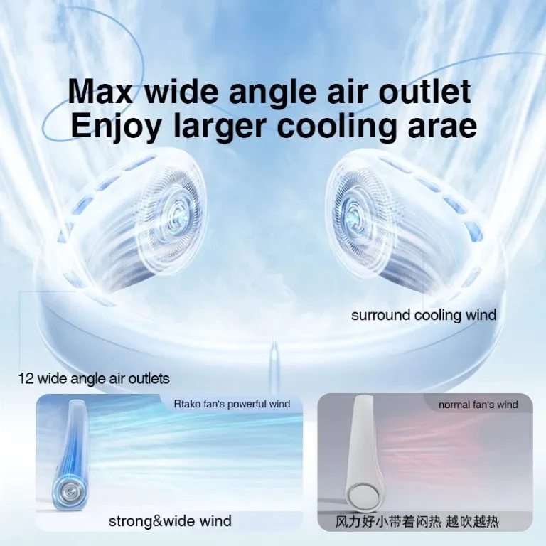 Picture of Rtako N03 Ice Ring Neck Hanging Fan(1 year replacement warranty) - White