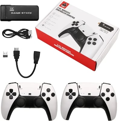 Picture of M8 Pro Game Stick 4K HDMI HD Video Console 2.4G Wireless Controller For PS1/FC/GB/GBA Arcade Retro TV Game Console 20000+ Games - White