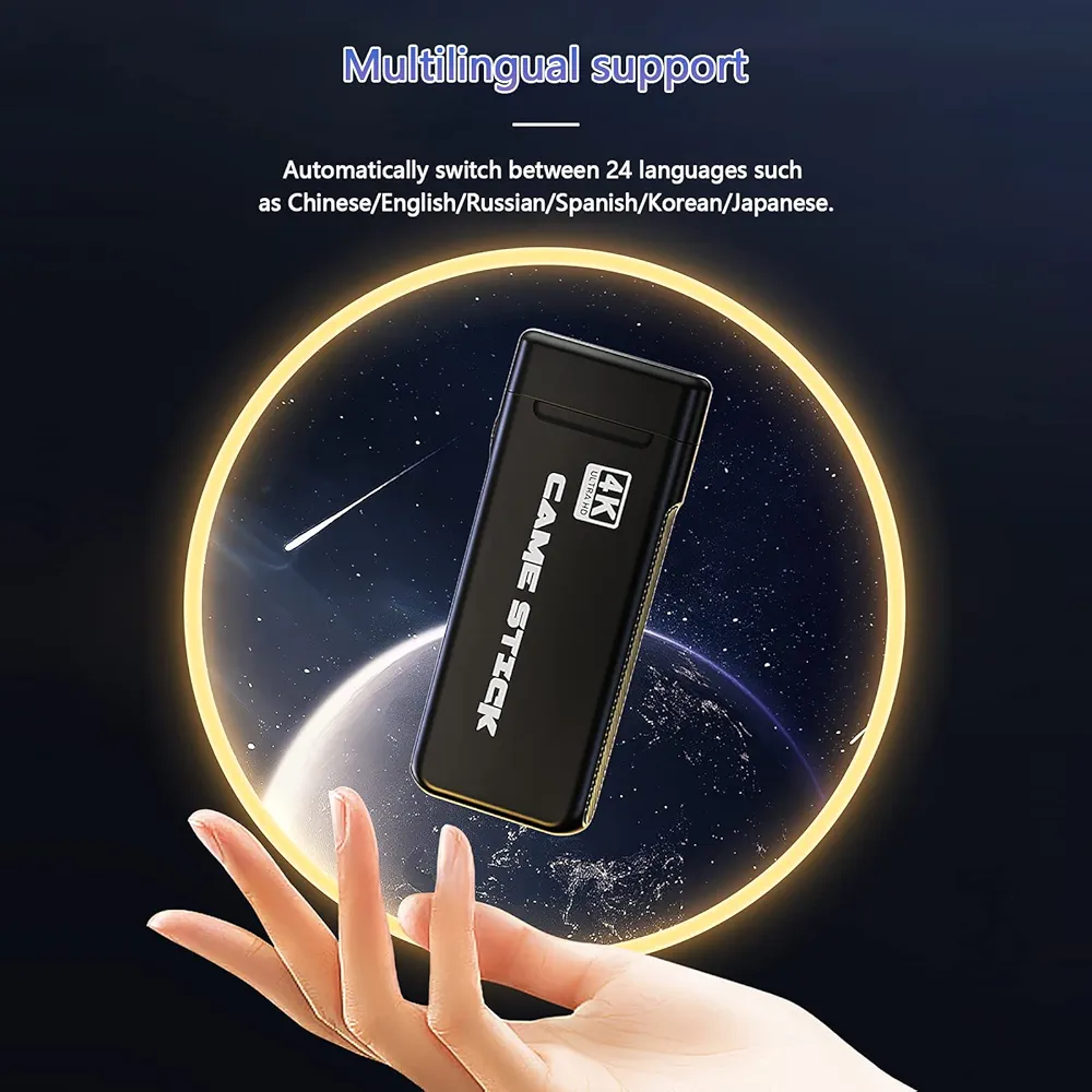 Picture of M8 Pro Game Stick 4K HDMI HD Video Console 2.4G Wireless Controller For PS1/FC/GB/GBA Arcade Retro TV Game Console 20000+ Games - White