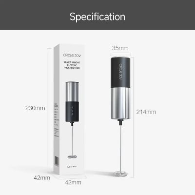 Picture of Xiaomi CIRCLE JOY Silver Knight Milk Frother Handheld Coffee & Drink Mixer - Black