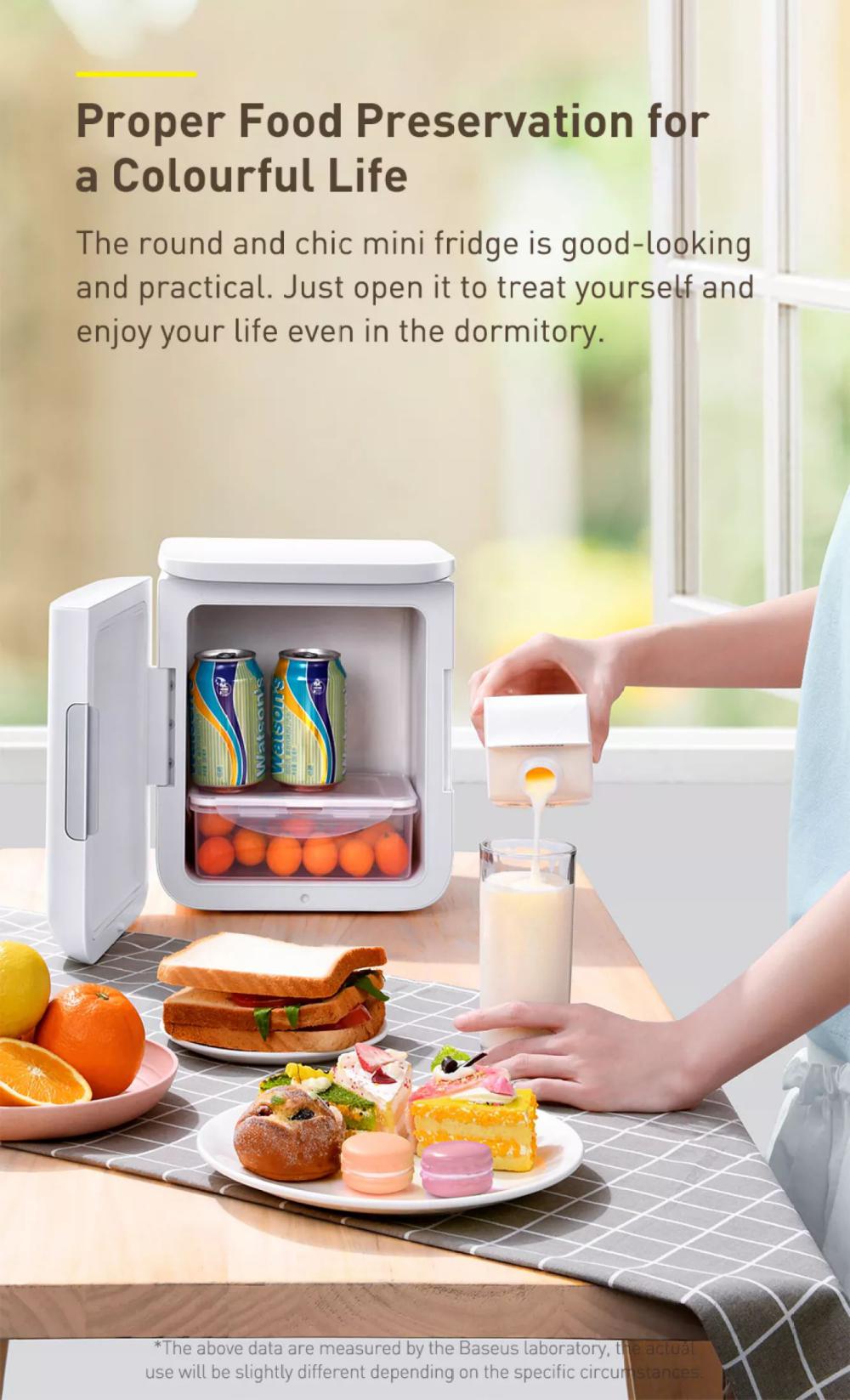 Picture of Baseus Igloo Mini Fridge for Students 6L Cooler and Warmer - Pink