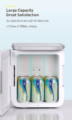 Picture of Baseus Igloo Mini Fridge for Students 6L Cooler and Warmer - Pink