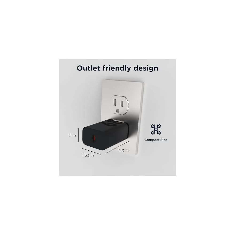 Picture of Motorola TurboPower 68W USB-C GaN Wall Charger with 6.5A Cable - Fast Power Delivery for Edge 2022, Laptops, Tablets(1year replacement warranty ) - Black