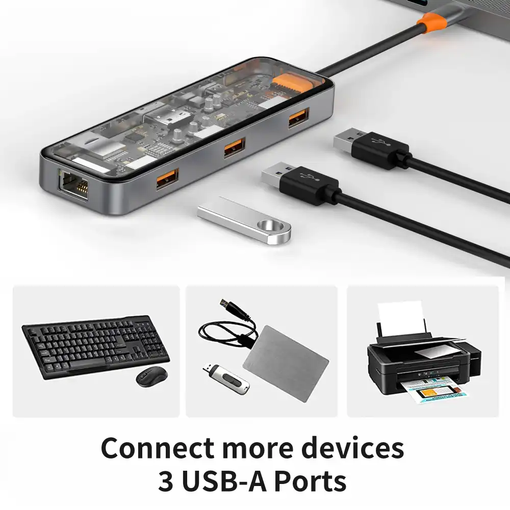 Picture of WiWU Cyber Multifunctional 8-in-1 Type C Hub Docking Station - Black