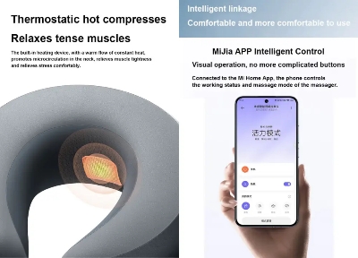 Picture of Xiaomi Mijia Smart Neck Massage Relief Neck Shoulder Pain Work with Mi Home App 2550mAh - Black