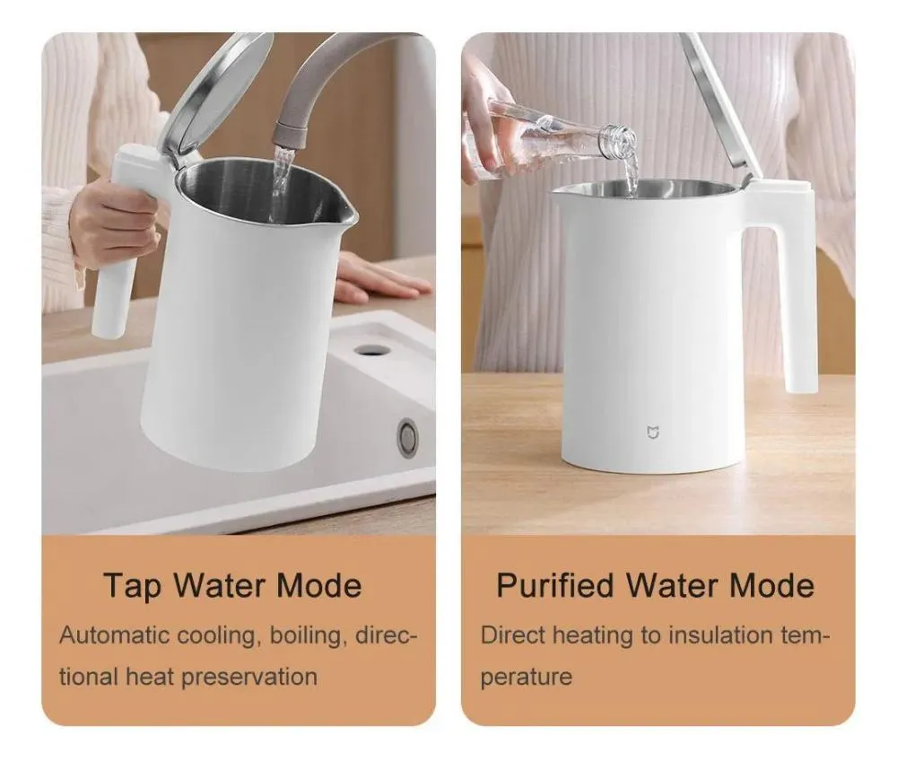 Picture of Xiaomi Mijia Thermostatic Electric Kettle 2 Pro 1.7L Stainless Steel App Control with LED Display - White