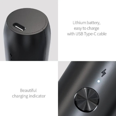 Picture of Milk Frother Electric Stainless Steel Mini Foam Maker Rechargeable USB Type-C Cable Drink Mixer Whisk Beater for Coffee - Black