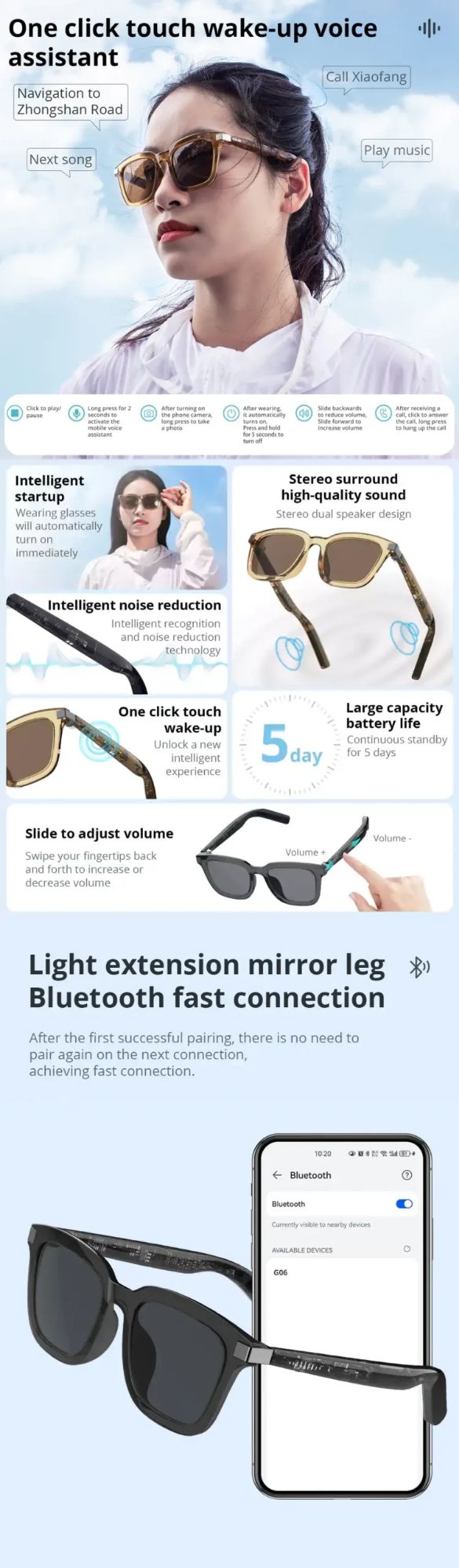 Picture of COLMI G06 Smart Glasses - Black