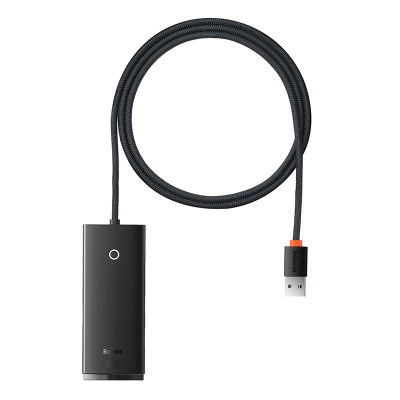 Picture of Baseus Hub Lite Series 4-Port USB-A HUB Adapter 4X USB 3.0 Black 2m WKQX030201 - Black
