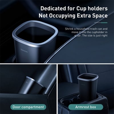 Picture of Baseus Dust-free Vehicle-mounted Trash Can - Black