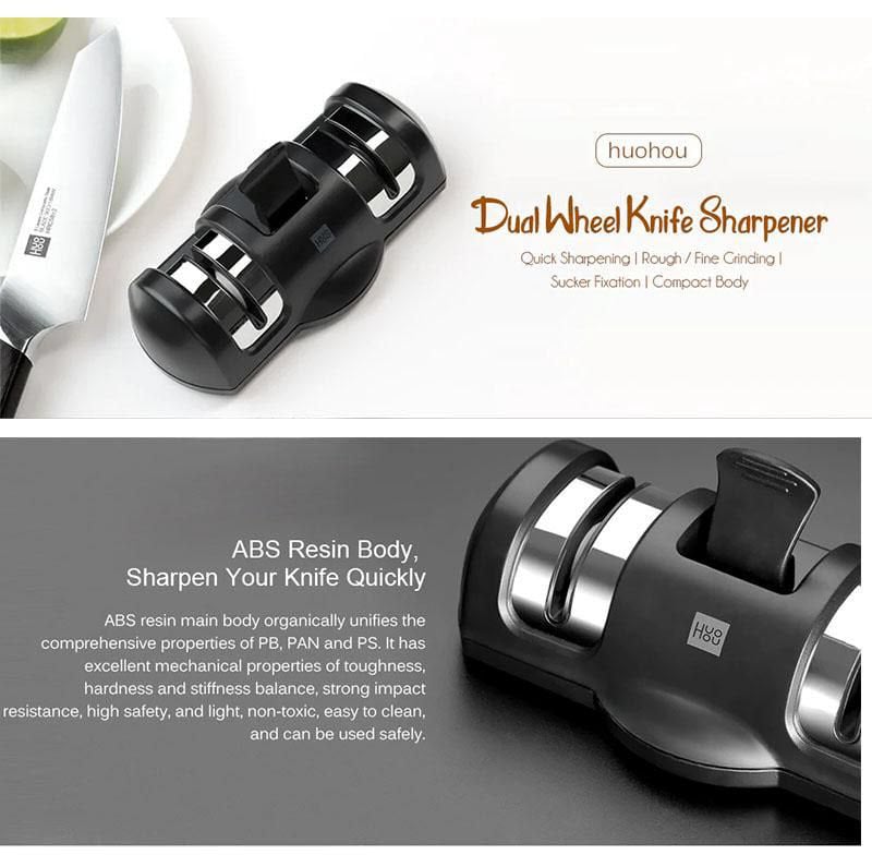 Picture of Xiaomi Huohou Knife Sharpener 2 Stages Professional Kitchen Sharpening Tool - Black