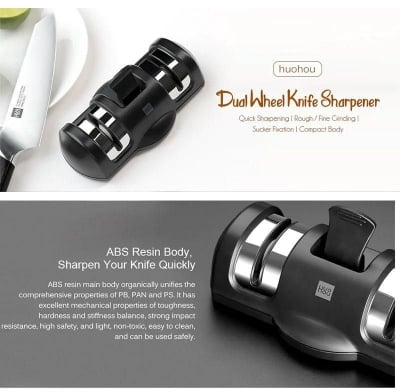 Picture of Xiaomi Huohou Knife Sharpener 2 Stages Professional Kitchen Sharpening Tool - Black
