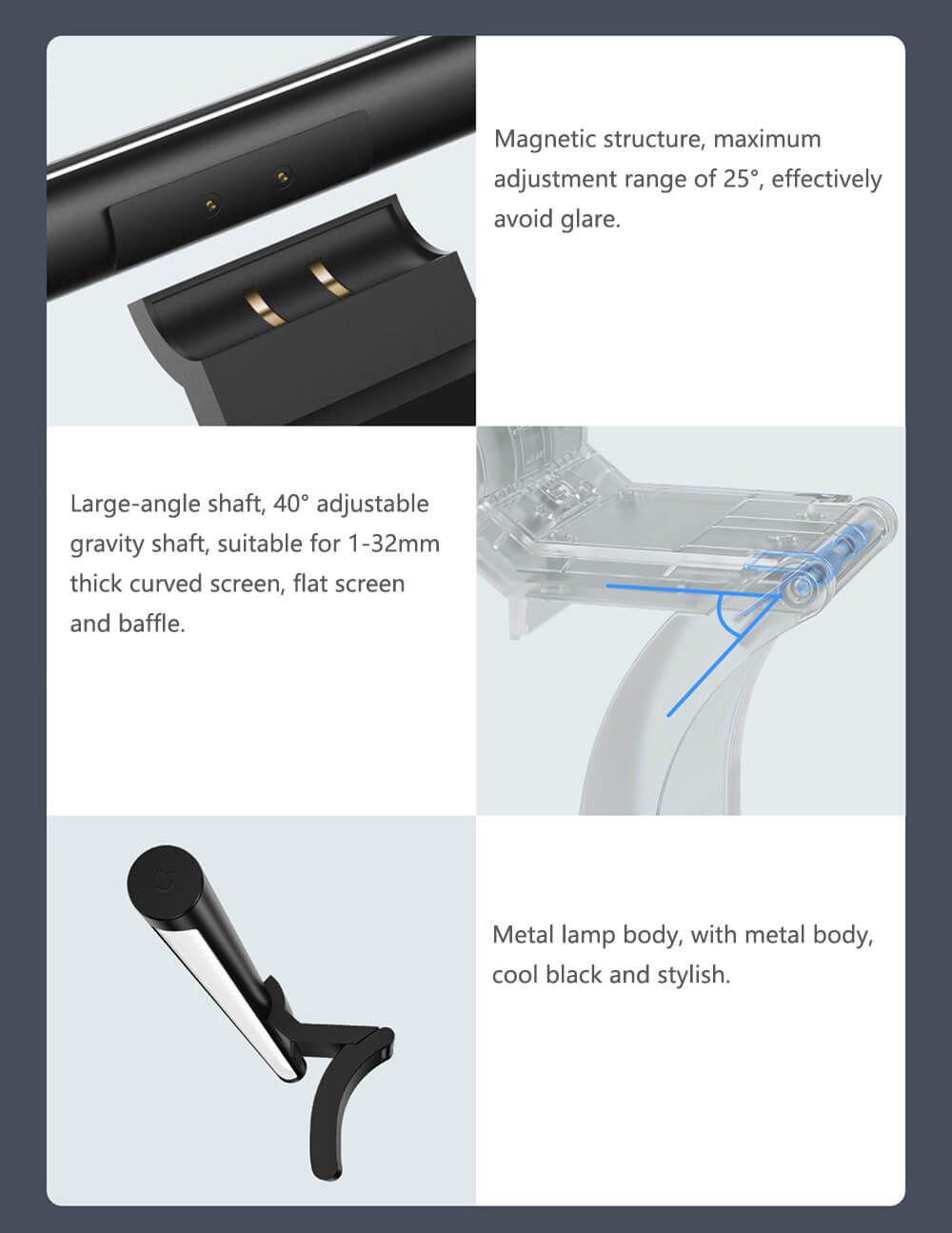 Picture of Xiaomi Eye Care Computer Monitor Light Bar USB LED Screen Hanging Lamp - Black
