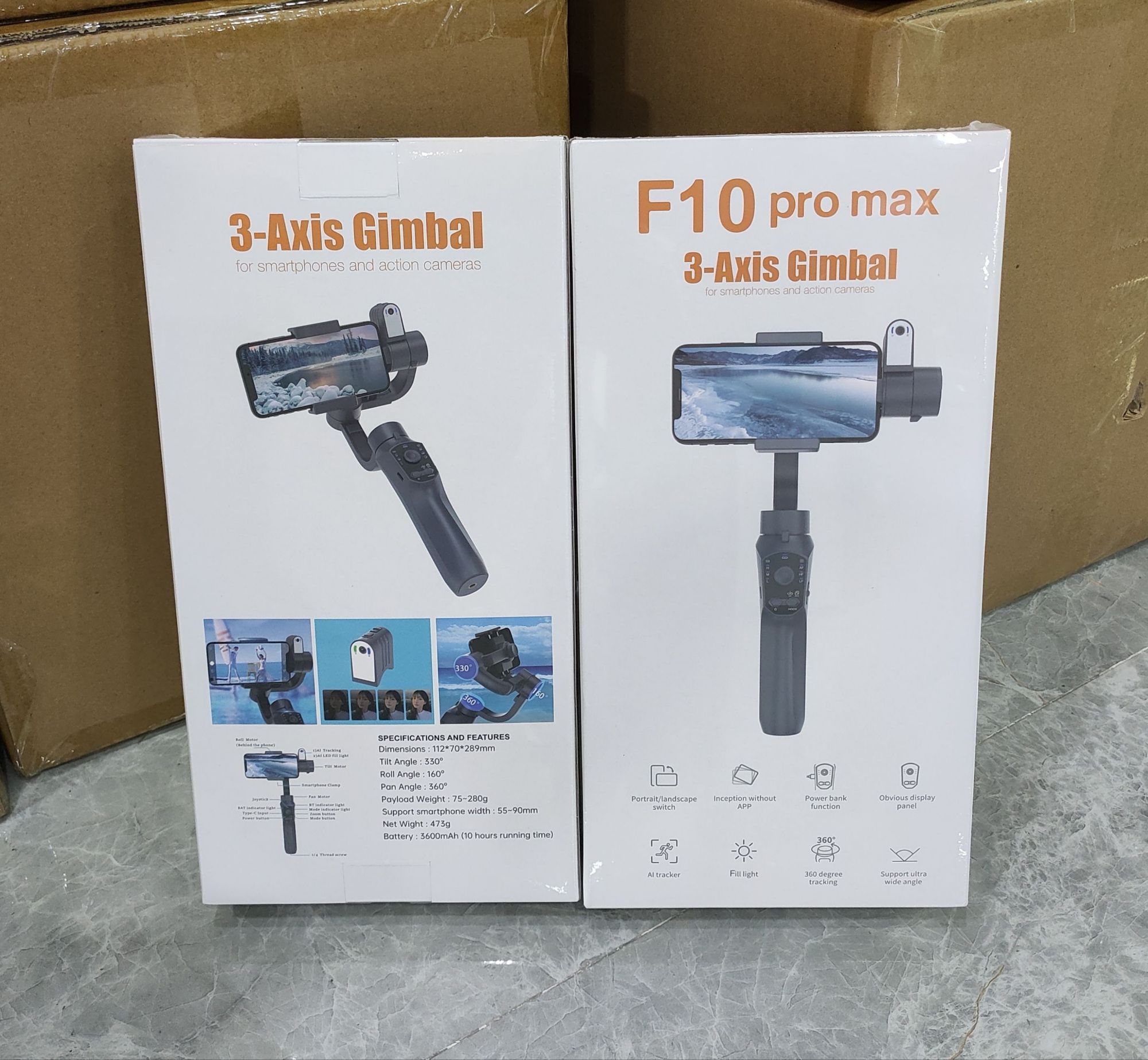 Picture of 360 Rotation AI Auto Face Tracking Beauty Filter Vlog Kit 3 Axis Professional Gimbal Stabilizer for Smartphone with Fill Light - Black
