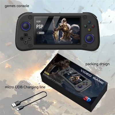 Picture of G28 Handheld Video Game Console 4.3" IPS Screen 64GB - Black - Black