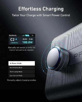 Picture of Anker Prime 250W GaN USB-C Charging Station Ultra-Fast 6-Port with LCD Display & Smart Control (A2345)(18 Months replacement warranty ) - Black