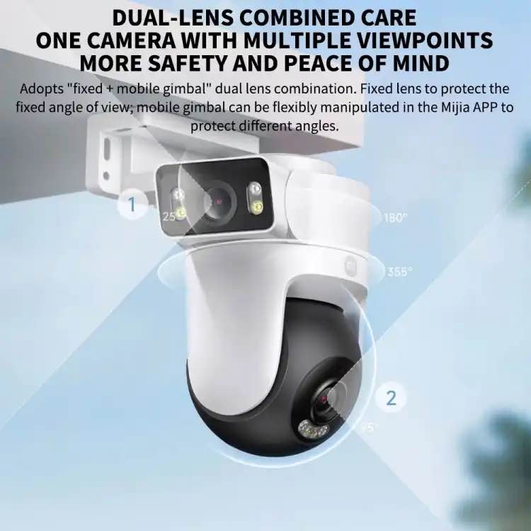 Picture of Xiaomi CW500 Outdoor Dual Lens Camera WiFi 6 Full Color Night Vision Security Camera For Mi Home APP - Black