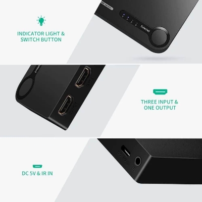 Picture of UGREEN HDMI 3 in 1 Out HDMI Switcher (40235) - Black