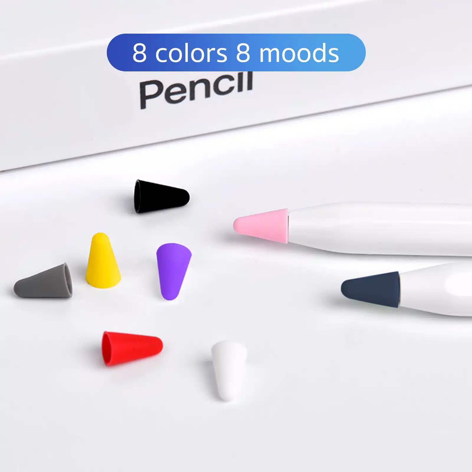 Picture of COTEetCI Apple Pencil 1st/2nd Generation Pen Tip Protective Cover 8 Colors - White