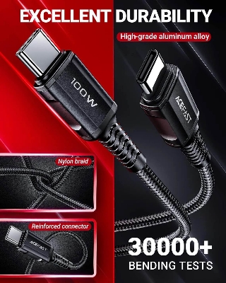 Picture of Acefast C4-03 100W Type C to Type C Cable - Black