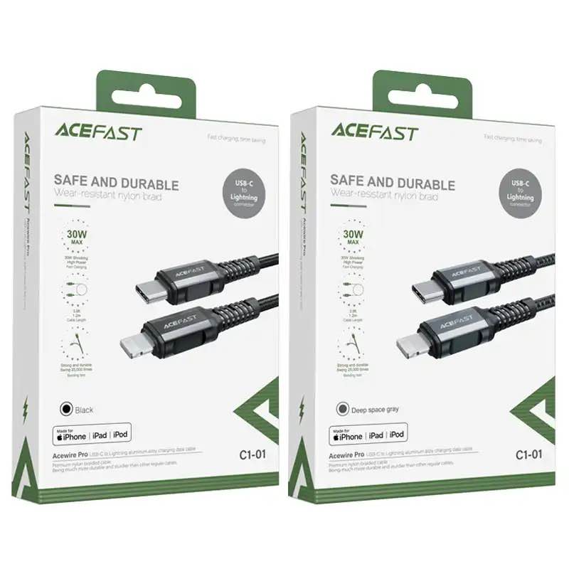 Picture of ACEFAST C1-01 Type C to Lightning Cable – MFI Certified - Black