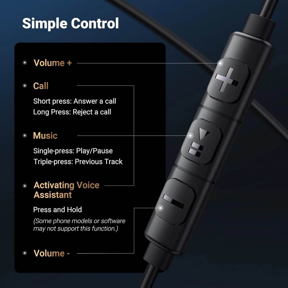 Picture of Ugreen Type C Earphone with Microphone - Black