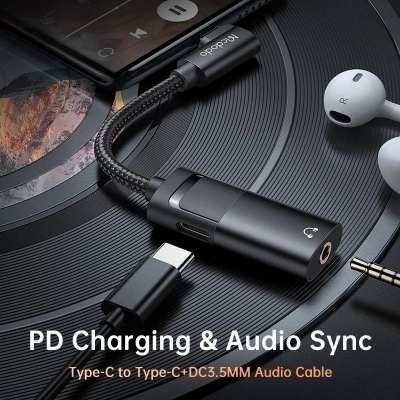 Picture of Mcdodo CA-188 60W Type-C to Type-C with DC3.5MM Audio Adapter