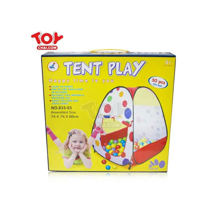 Picture of Foldable Pop-Up Polka Dot Play Tent House With 50 Pcs Sea Balls
