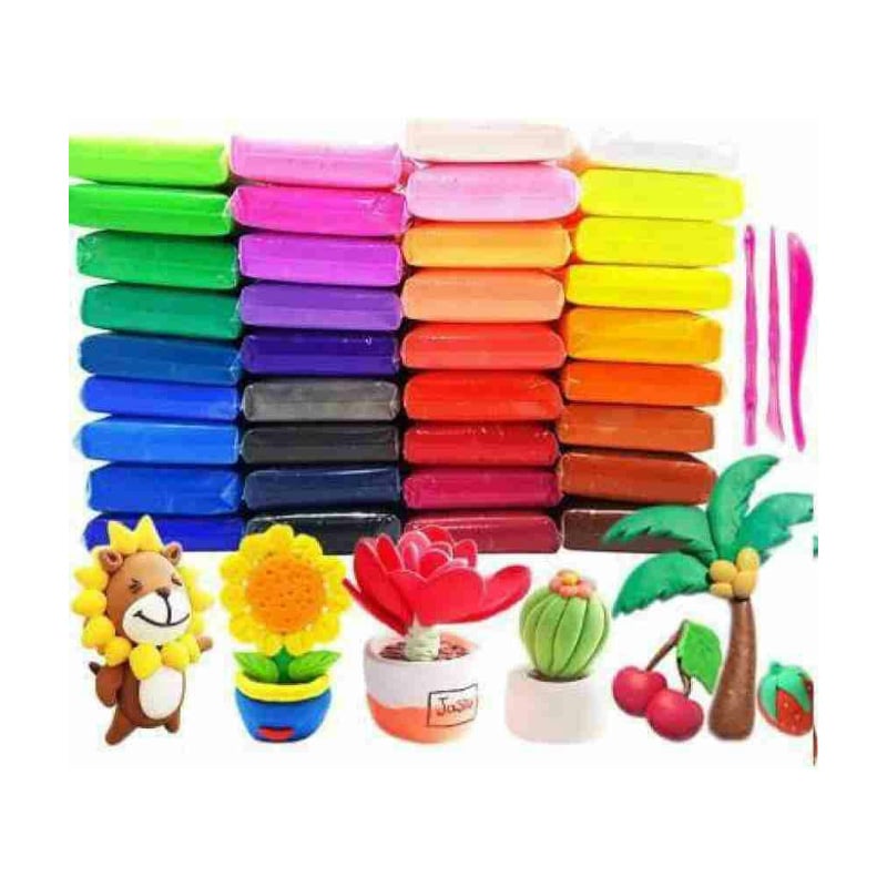 Picture of  Air Dry Clay Set, Super Light Colorful Modeling Clay, Non Toxic and Non Sticky Fluffy Foam Bouncing Clay Kit with Art Tools (Pack of 12)