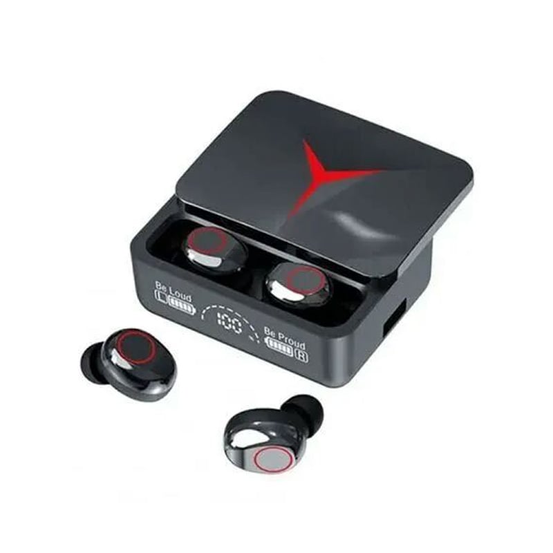 Picture of Earbuds M90 PRO with Power Bank Upto 48 Hours Playback Bluetooth Headset (Black, True Wireless)(Charging case Backup) Smart LED Display Charging Case, Waterproof Built-in Mic for Sports Work
