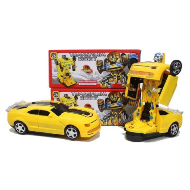 Picture of Transforming Robot Car, One Button Deformation Car Robot Toy with Realistic Race Car Sounds, LED Lights and Bump and Go Robot Function