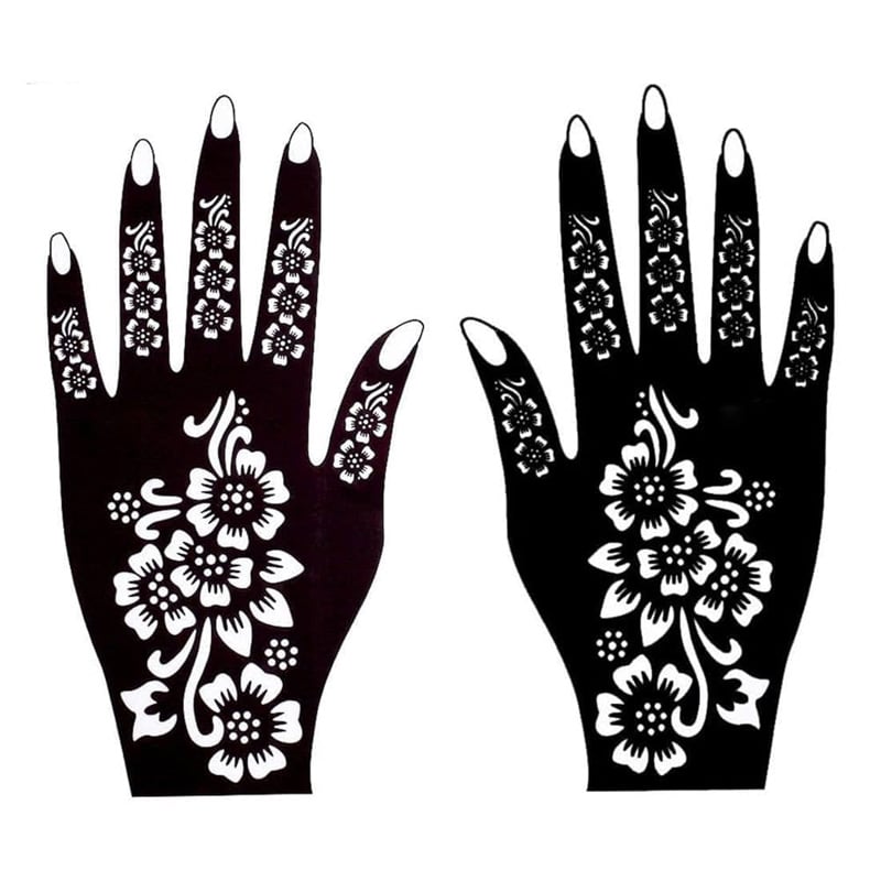 Picture of 5Pcs Henna Style Body Art Stickers – Flower & Butterfly Design
