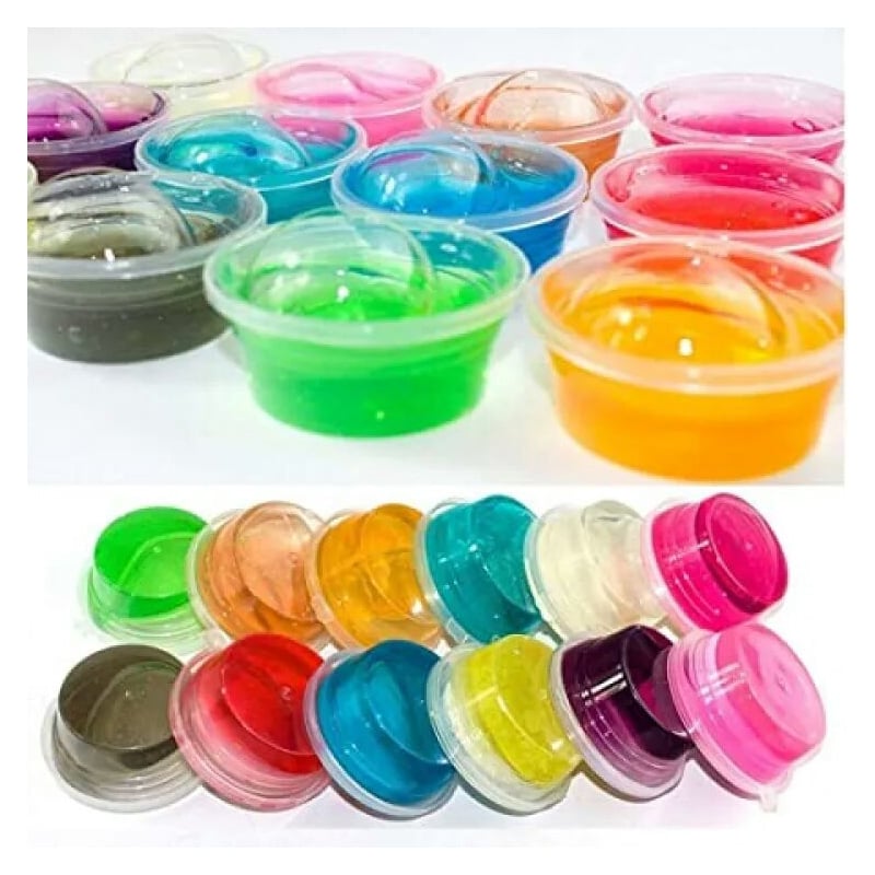 Picture of Box Of 12 Pcs 12 Colors Crystal Bubble Making Slime Clay Mud For Kids, 100% Safe & Non-Toxi
