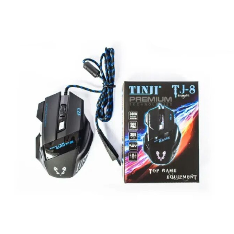 Picture of TINJI TJ-8 USB Gaming Mouse Ultra fast FPS fremeRate 3000 For PC & Laptop Mac And Windows - BlackMouse Name: Tinji Wired Gaming Mouse.