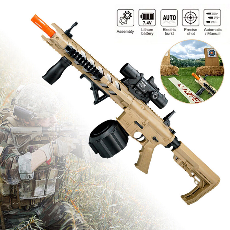 Picture of Electric M4 Gel Ball Blaster Manual/Auto Firing Toy Rifle w/ 60 Feet Range