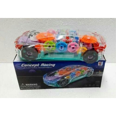 Picture of Concept Racing Car Toy Musical Toys 360 Degrees Rotating Transparent Car with Music & 3D Flashing Lights for Kids Toy Multicolour