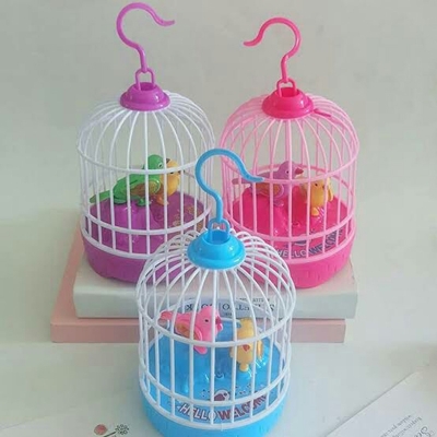 Picture of Singing & Chirping Bird in Cage, Sound Cage Bird Toy for Toddlers, Easter Gifts for Kids, Blue