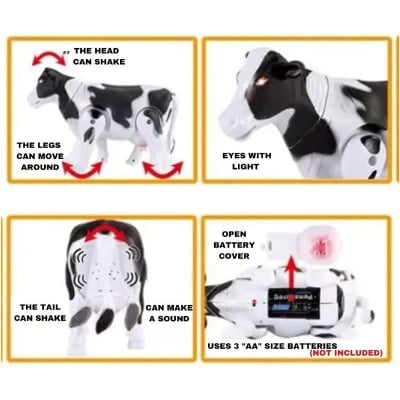 Picture of Electric Walking Milk Cow Toy - Realistic Simulation Cow Figure for Kids and Toddlers