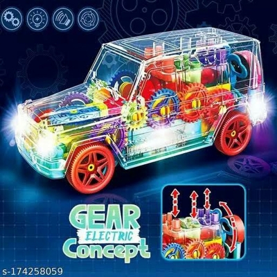 Picture of Transparent Gear SUV Racing Car Jeep Vehicle with 3D Colorful Light .