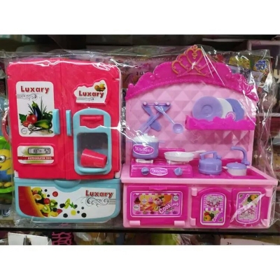 Picture of Modern Refrigerator Toys Kitchen+Kitchen Set Accessories Toy