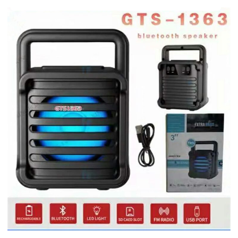 Picture of GTS - 1363 Bluetooth Speaker With Colorful Lights 3'' Wireless Sound