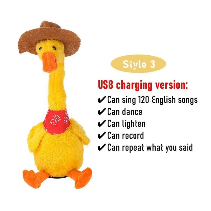 Picture of 2023 New Toys, Dancing Duck, Talking Duck Toy, Repeats What You Say Duck