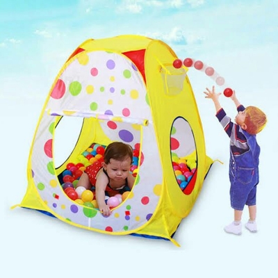 Picture of Foldable Pop-Up Polka Dot Play Tent House With 50 Pcs Sea Balls