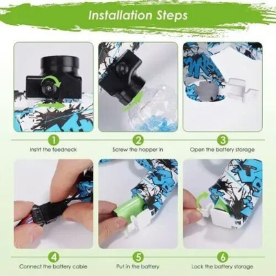 Picture of Shooting M416 Electric Gel Ball Blaster, Electric Toy Gun W/1000 Water Ammo Eco Friendly Blue