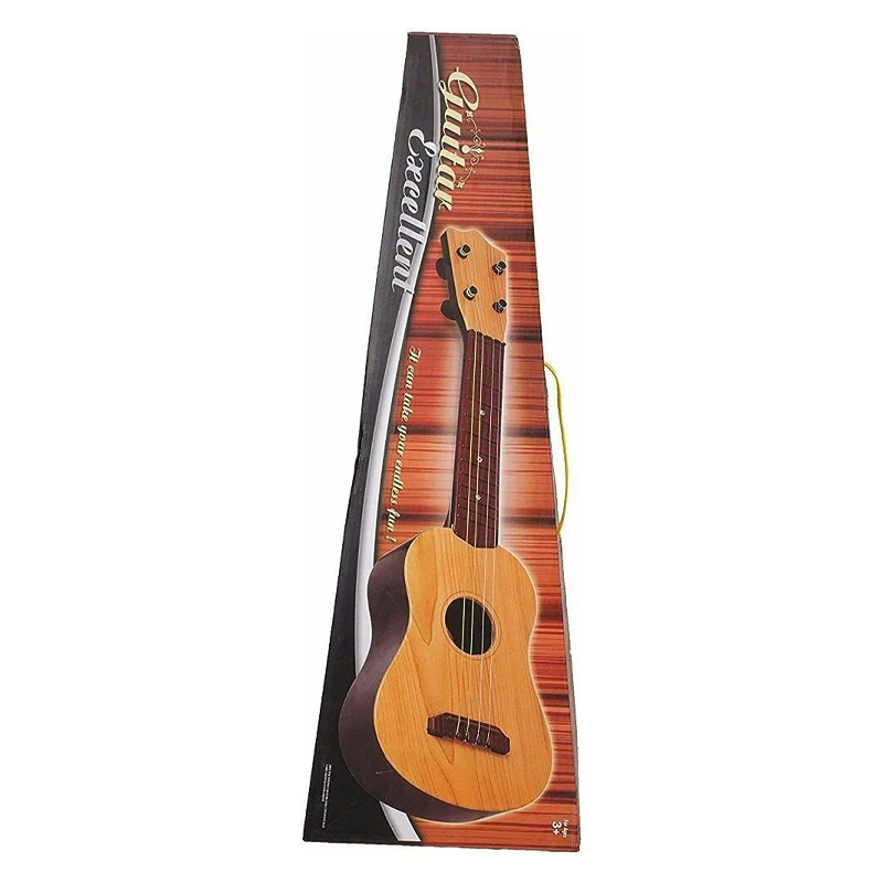 Picture of E Trading Kids Guitar Musical Toy with Mic Boys, Girls Learning to Play, 17 Inches, Battery Operated Music and Lights, Guitar Toys String (Multi Color) (Guitar Toy with Microphone) (Wooden)