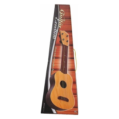 Picture of E Trading Kids Guitar Musical Toy with Mic Boys, Girls Learning to Play, 17 Inches, Battery Operated Music and Lights, Guitar Toys String (Multi Color) (Guitar Toy with Microphone) (Wooden)