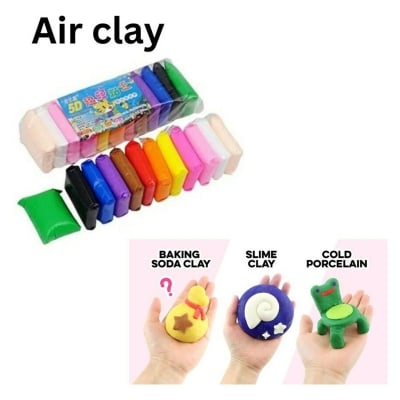 Picture of  Air Dry Clay Set, Super Light Colorful Modeling Clay, Non Toxic and Non Sticky Fluffy Foam Bouncing Clay Kit with Art Tools (Pack of 12)