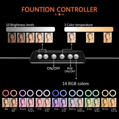 Picture of New RGB LED Ring Light MJ33 ( 33cm ) 13-inch RGB LED Ring Light