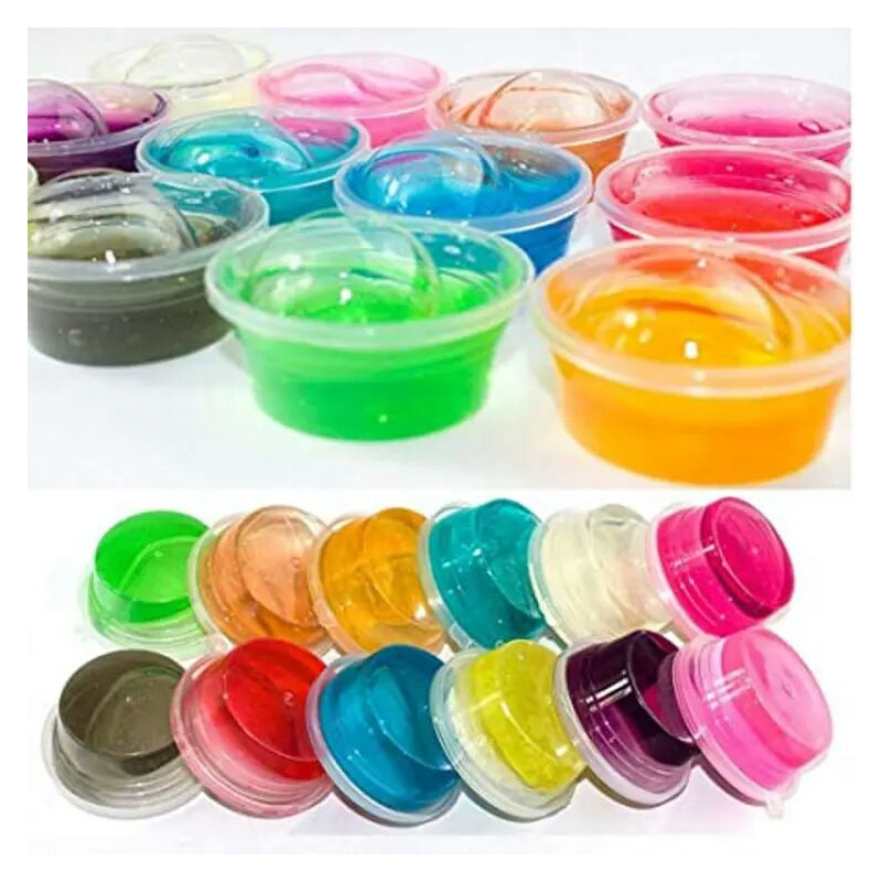 Picture of Box Of 12 Pcs 12 Colors Crystal Bubble Making Slime Clay Mud For Kids, 100% Safe & Non-Toxi