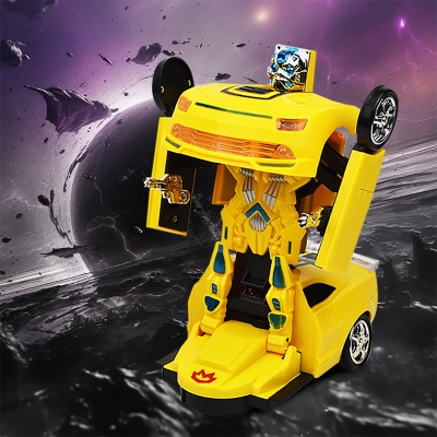 Picture of Transforming Robot Car, One Button Deformation Car Robot Toy with Realistic Race Car Sounds, LED Lights